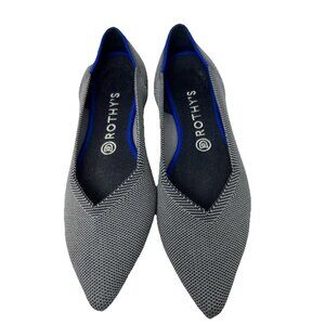 Rothys The Point Slip On Knit Ballet Flats Shoes Womens 9.5 Grey Pointed Toe